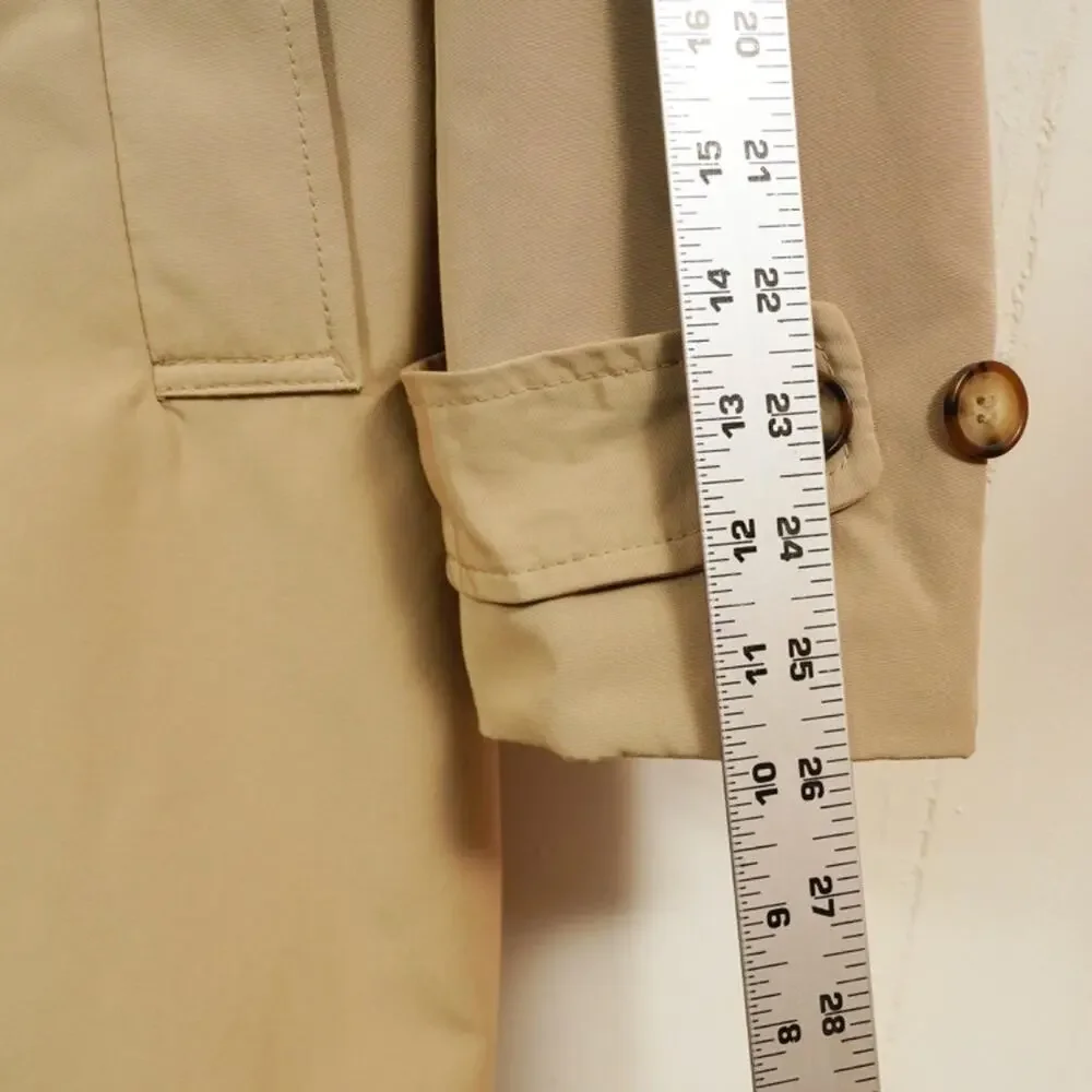 H&M Men’s Trench Car Coat 42R Tan Long Overcoat Collared Winter Jacket